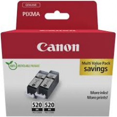 Canon PGI-520BK Twin Pack - 2-pack - 19 ml - black - original - hanging box - ink tank - for PIXMA iP100, iP110, TR150